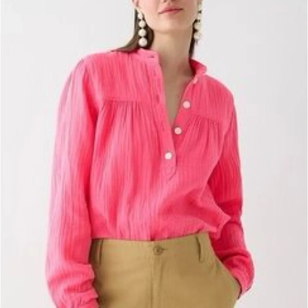 J. Crew Fresco Gauze Pink Blouse, Size S - Picture 1 of 5